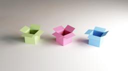 Tre kartonger med okänt innehåll.