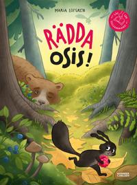 Bokomslag med en kanin som springer från en björn i skogen.